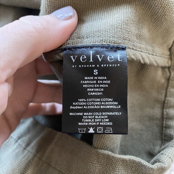 Velvet By Graham Spencer Jacket Womens  Small Green Moto Utility Military Army - Picture 6 of 8